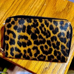 Leopard Print Zip Wallet